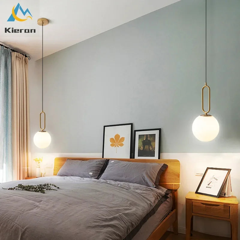 DecorBites™ Glass Ball LED Chandelier for Bedroom, Living Room & Restaurant