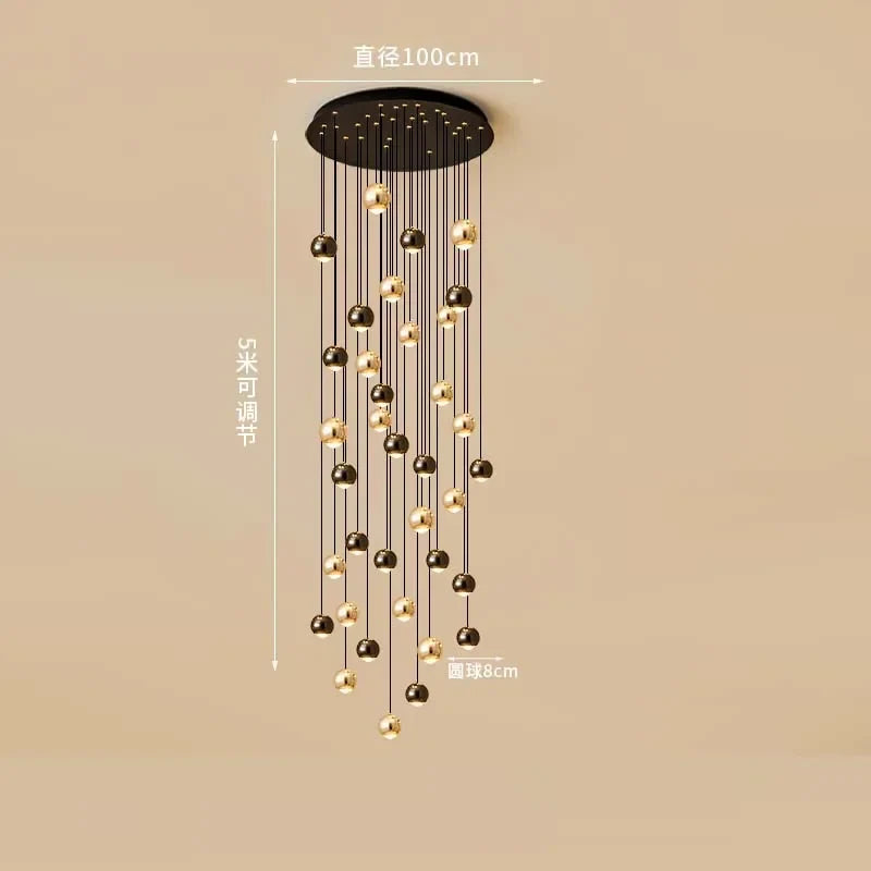 ثريا كريستال كروية ذهبية من DecorBites™ | وحدة إضاءة ديكور فنية حديثة