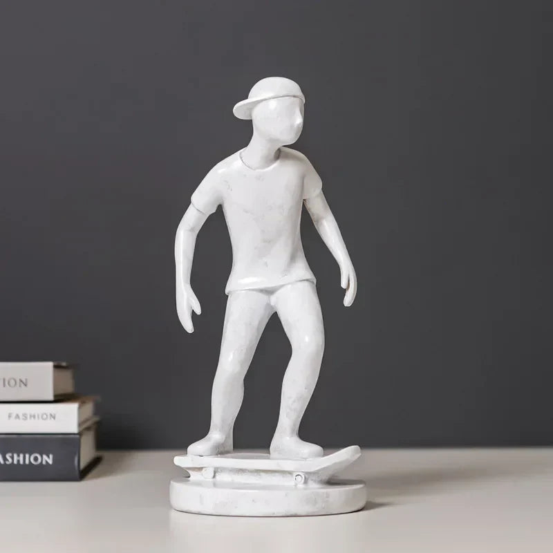 DecorBites™ Abstract Sports Player Sculpture Set Grey/White Figurines Home Decor