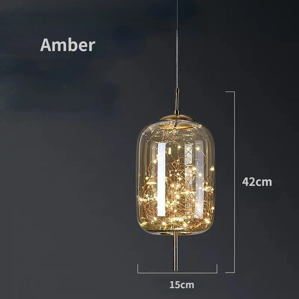 DecorBites™ مصابيح قلادة زجاجية: ثريا سقف LED عصرية لغرفة النوم والحمام