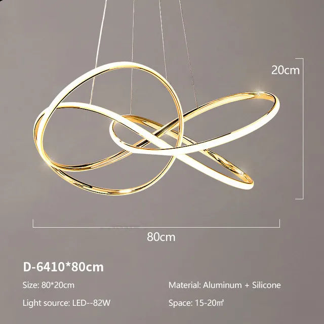 DecorBites™ Gold Ring Chandeliers for Modern Dining Room Luxury Bedroom Lighting