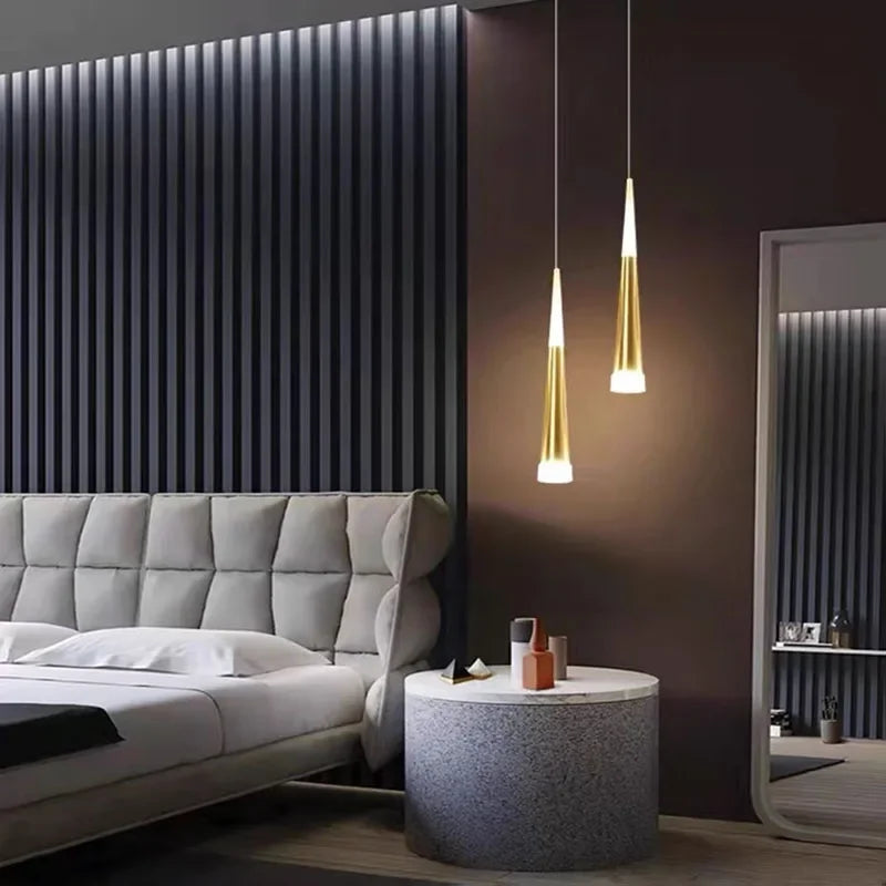 Nordic Black and Gold Aluminum Cord Pendant Light