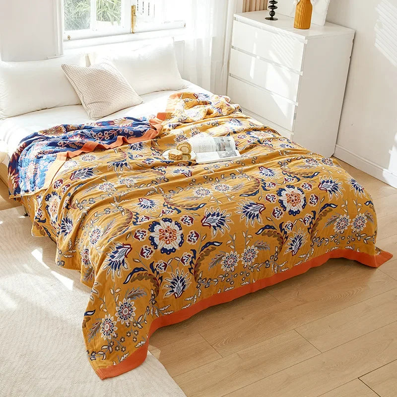 DecorBites™ Cotton Gauze Air-Conditioning Blanket - Luxury European Leisure Blanket