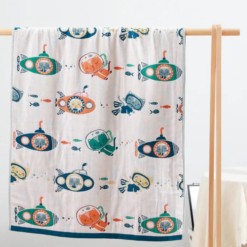 DecorBites™ Kids' Cute Cats Cotton Gauze Bath Towel