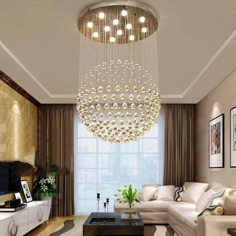 DecorBites™ ثريا سقف كرة كريستال: وحدة إضاءة LED أنيقة لديكور المنزل