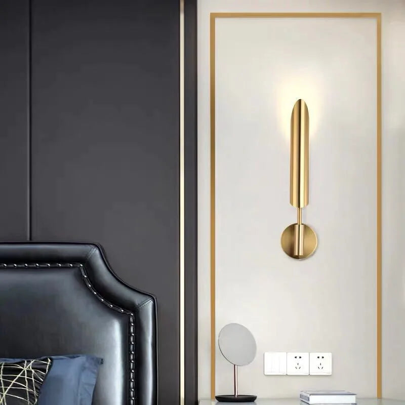 DecorBites™ Golden Inclined Tube Wall Lamp for Modern Luxury Living Room Bedroom Décor
