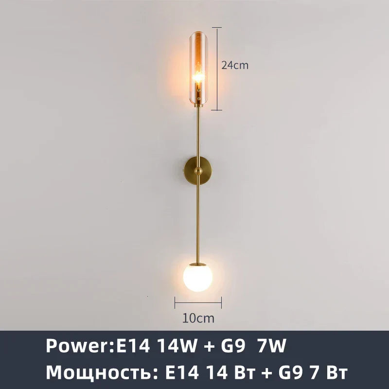 DecorBites™ Gold Metal Wall Light: Nordic Style Bedroom Bedside Lamp for Modern Living Room Decor
