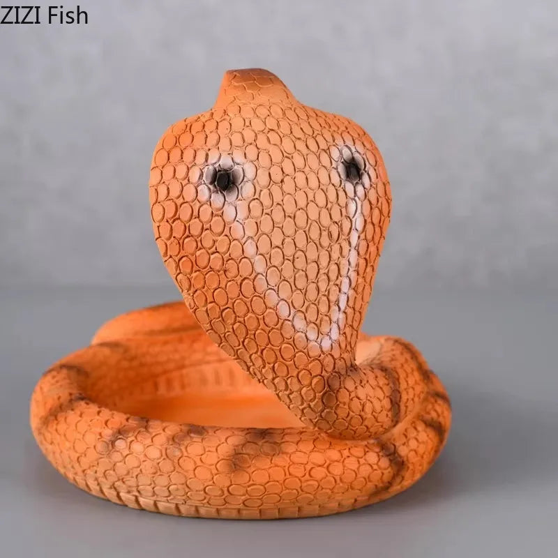 "DecorBites™ Cobra Ashtray: Resin Office Smoking Accessories & Weed Ashtray Gift for Boyfriend"