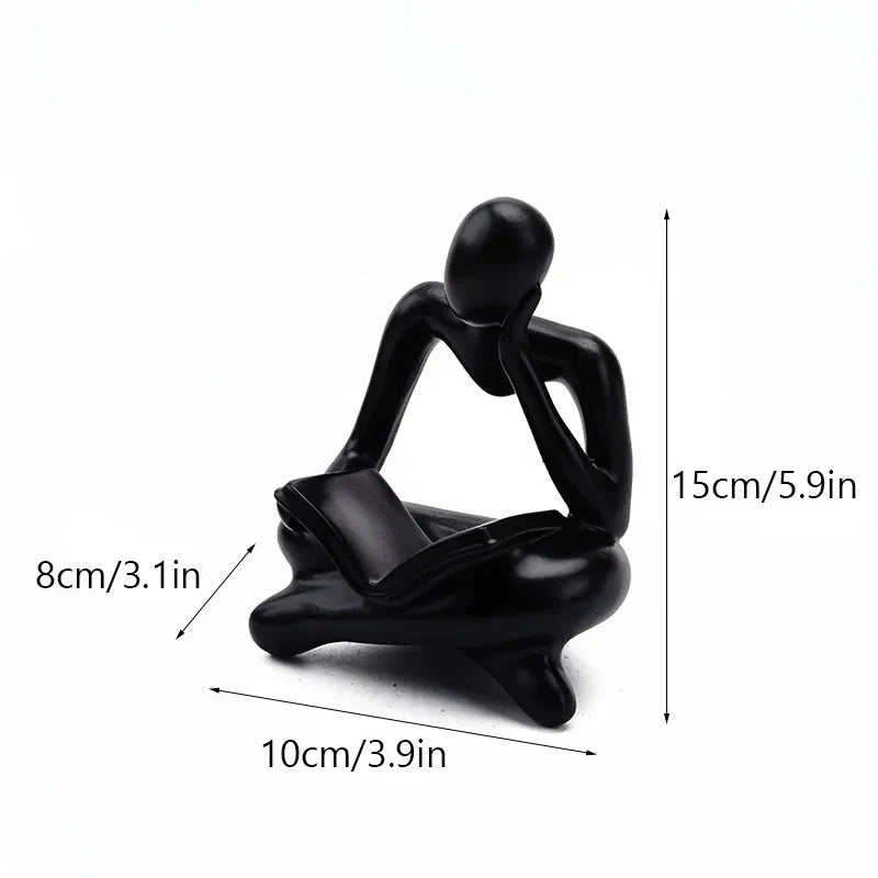 DecorBites™ Abstract Resin Book Figurines for Home Office Decor