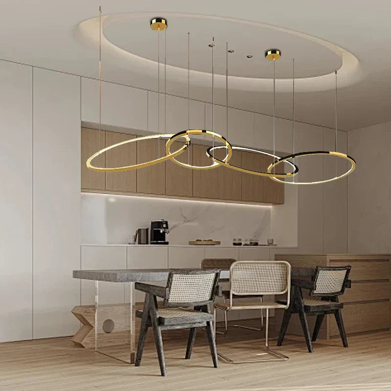 DecorBites™ Gold Stainless Steel Circles Pendant Lights for Dining Room Home Decor