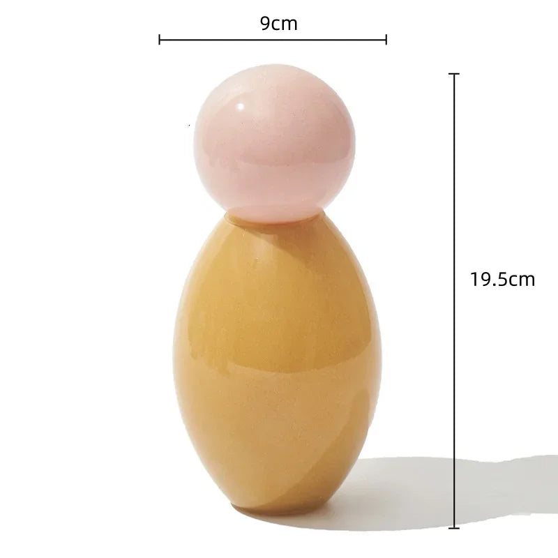 DecorBites™ Geometric Sphere Glass Vase with Lid, Desktop Storage Container