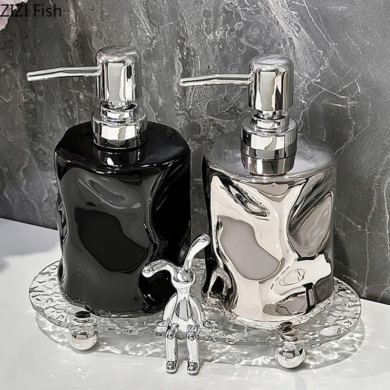 DecorBites™ Wrinkle Ceramic Soap Dispenser Pump Bathroom Lotion Bottle Accessories