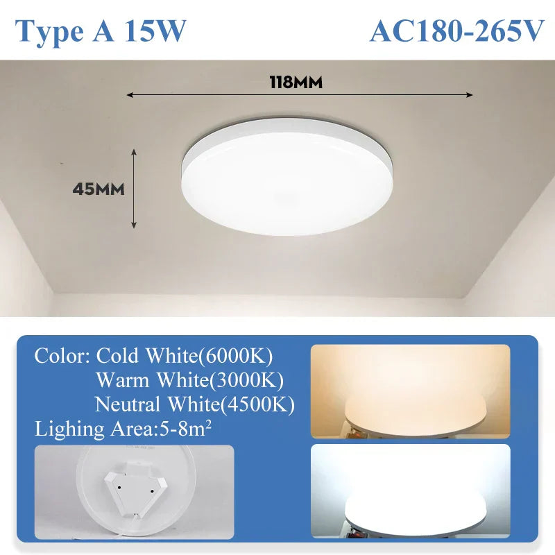 مصباح لوح الثريا السقفية LED من DecorBites™ لإضاءة ديكور المنزل