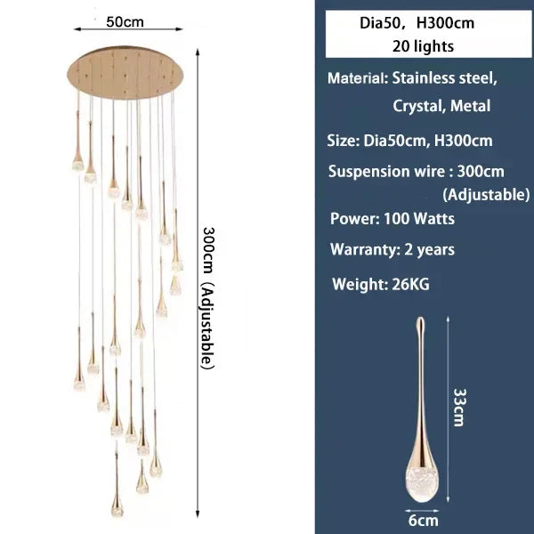 DecorBites™ Crystal Bubble Chandelier: Modern Duplex Living Room Villa Decoration Luminaire