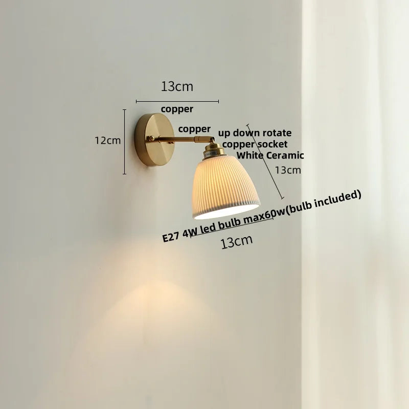 DecorBites™ Ceramic LED Wall Light with Pull Chain Switch, Nordic Modern Design