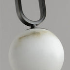 Nordic Marble Pendant Light With Polished Copper Accent