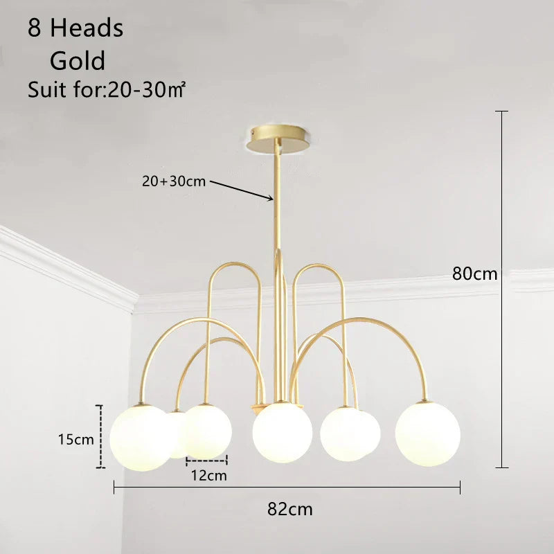 DecorBites™ Glass Ball Pendant Chandelier with LED for Dining Living Bar Kitchen Island