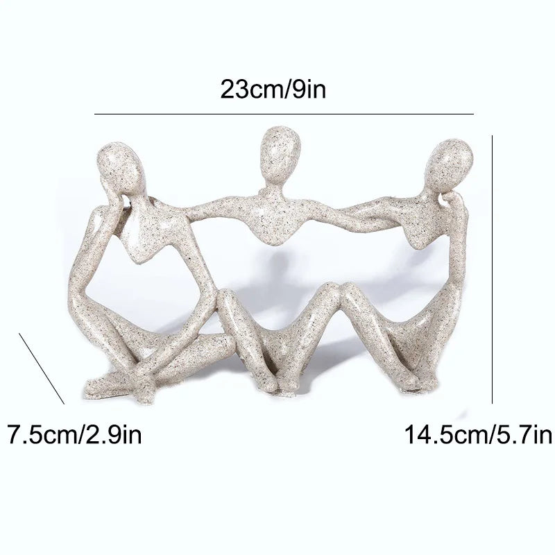 Abstract Friendship Figurine by DecorBites™ - Resin Best Friend Statue for Home Decor