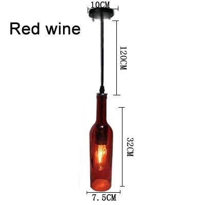 Nordic Glass Beer Bottle Pendant Light