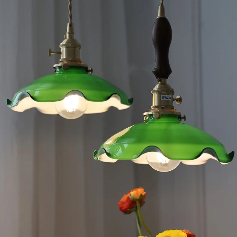 مصباح معلق DecorBites™ LED زجاجي أخضر قابل للتعديل - إضاءة معلقة عصرية على الطراز الاسكندنافي