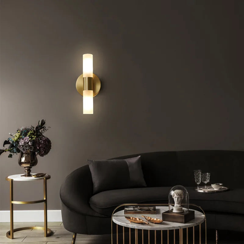 مصباح حائط من الأكريليك النحاسي الذهبي من DecorBites™‎ مع لمبة G9 لإضاءة الحمامات وغرف النوم