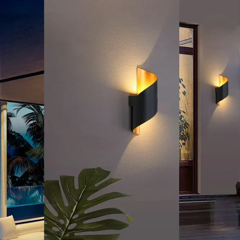 DecorBites™ Aluminum Outdoor Wall Lamp with Spiral Up and Down Light