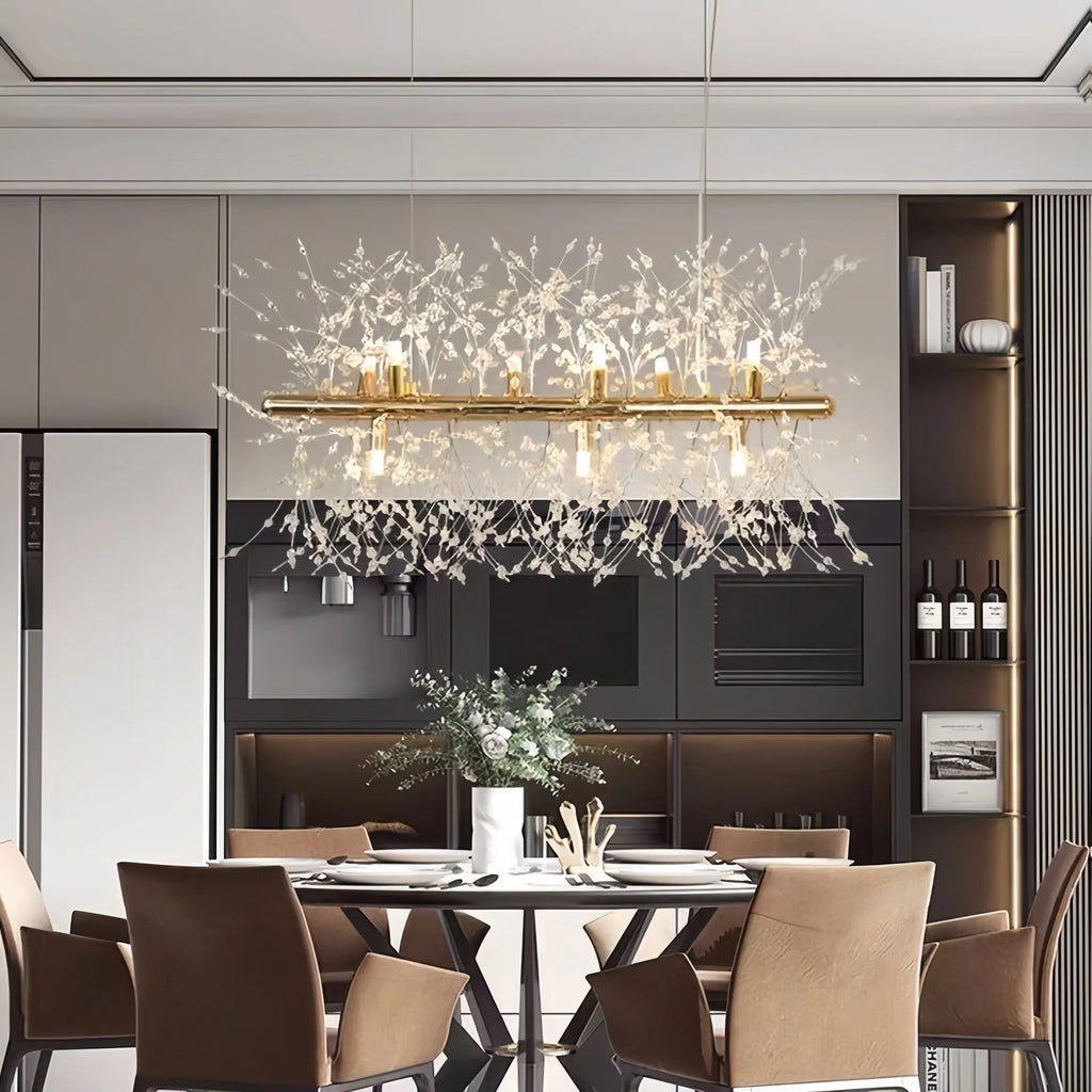 DecorBites™ Dandelion Crystal Ceiling Lamp Chandelier for Bedroom Dining Room Kitchen Island