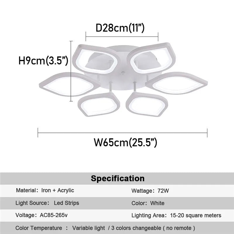 DecorBites™ Acrylic LED Ceiling Chandelier for Modern Indoor Living Room Lighting Fixtures