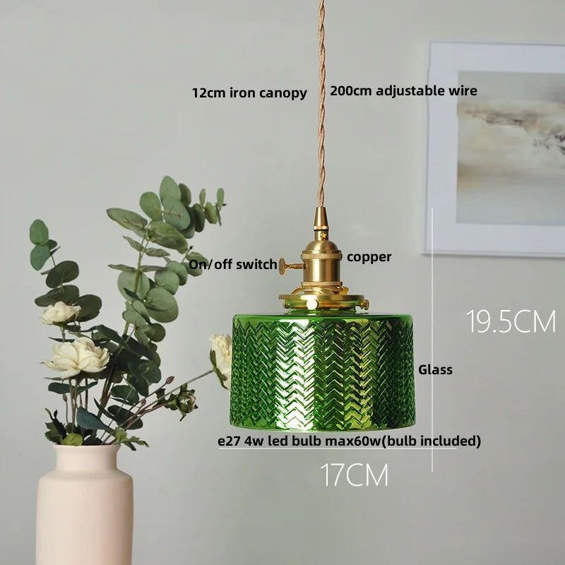 مصباح تعليق LED نحاسي من DecorBites™ بتصميم زجاجي شفاف حديث لغرفة الطعام