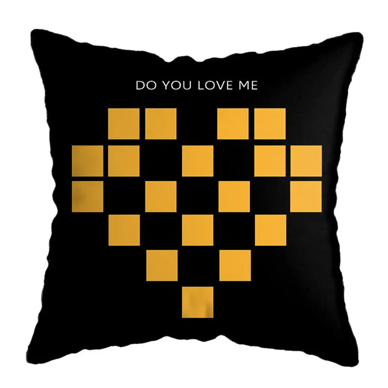 DecorBites™ Geometric Deer Print Pillowcase 45x45cm - Yellow Home Decor