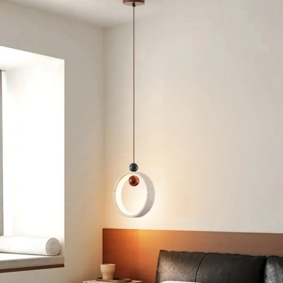 DecorBites™ Adjustable LED Pendant Light - Nordic Modern Yellow Travertine Marble Wood Fixture
