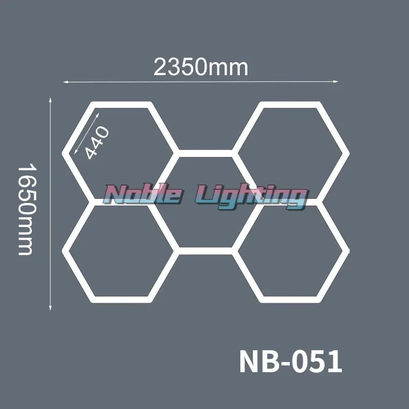 DecorBites™ مصابيح LED هندسية لمعرض تفاصيل السيارات وورشة العمل - ثيم ندفة الثلج متعددة الأضلاع