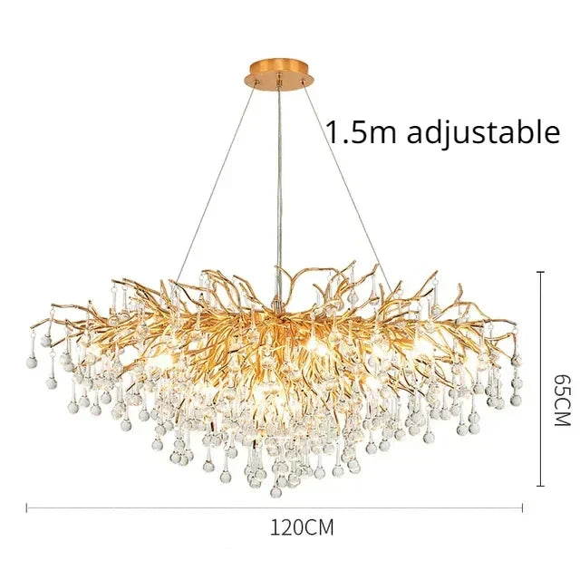DecorBites™ Crystal Dendritic Chandelier: Modern Luxe for Living Room, Dining Room, Bedroom, Hotel Lobby