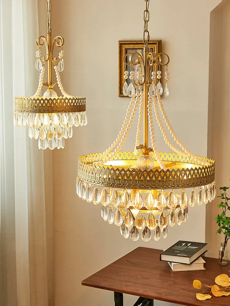 DecorBites™ Crystal Water Drop LED Ceiling Chandelier for Foyer and Entry Way