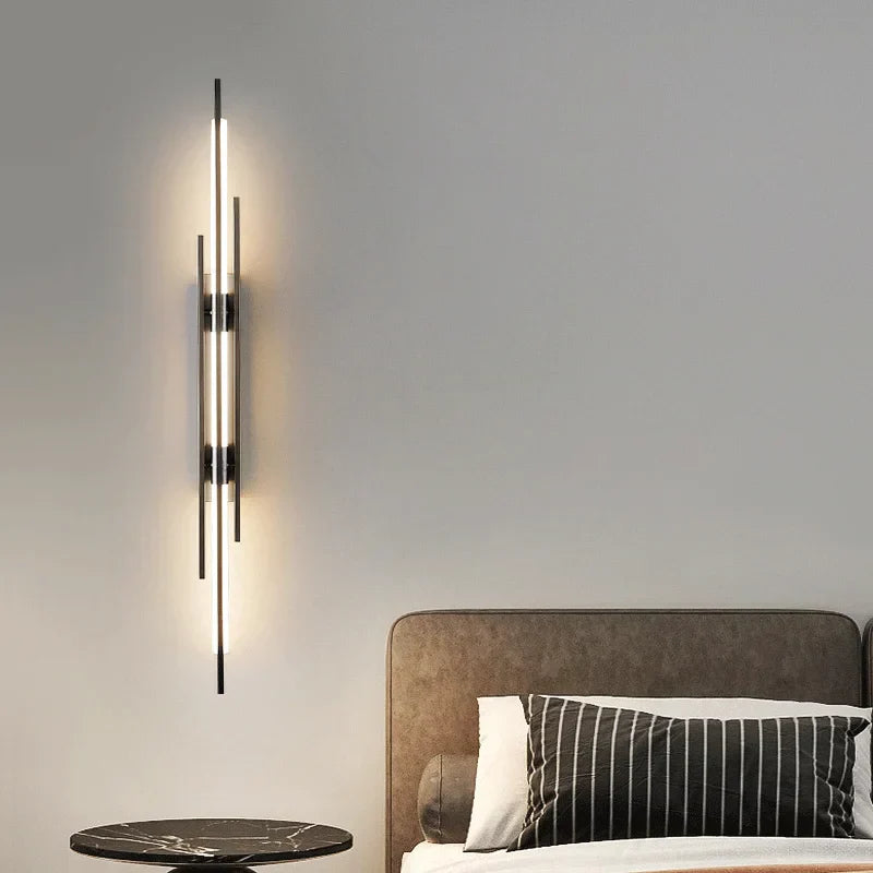 مصباح حائط LED طويل من ديكور بايتس™ لغرفة النوم وغرفة المعيشة وغرفة الطعام والعلية، شمعدانات حائط حديثة