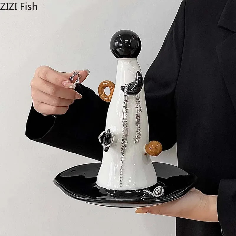 "DecorBites™ Magician Hat Jewelry Display Stand Decorative Shelves Earrings Necklace Holder"