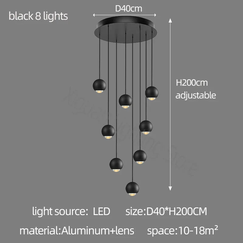 ثريا معدنية من Globe Lens من DecorBites™ لغرفة المعيشة والمطبخ وغرفة النوم والمقهى والسلالم والفيلا