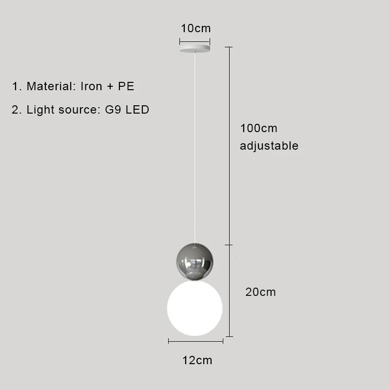 DecorBites™ Cream Nordic LED Pendant Light: Modern Hanging Lamp for Stylish Indoor Room Decor