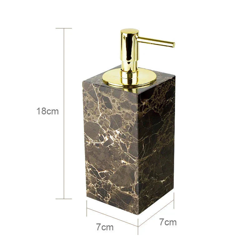 مجموعة حمام رخام إمبرادور دارك من DecorBites™ مع إكسسوارات فاخرة