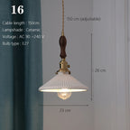 Japanese Ceramic Pendant Light With Copper Finish