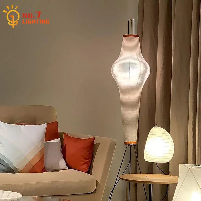 مصباح أرضي ياباني من DecorBites™ بتصميم زين لغرفة المعيشة وغرفة النوم ودراسة علوية