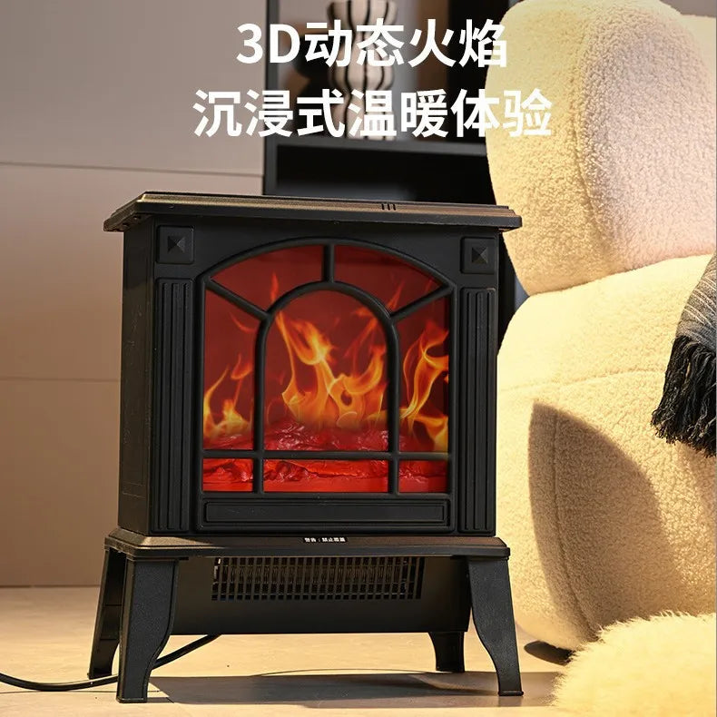 DecorBites™ 3D Flame Electric Fireplace Heater | Instant Heat | Wide-Area Airflow | Modern Home Stove