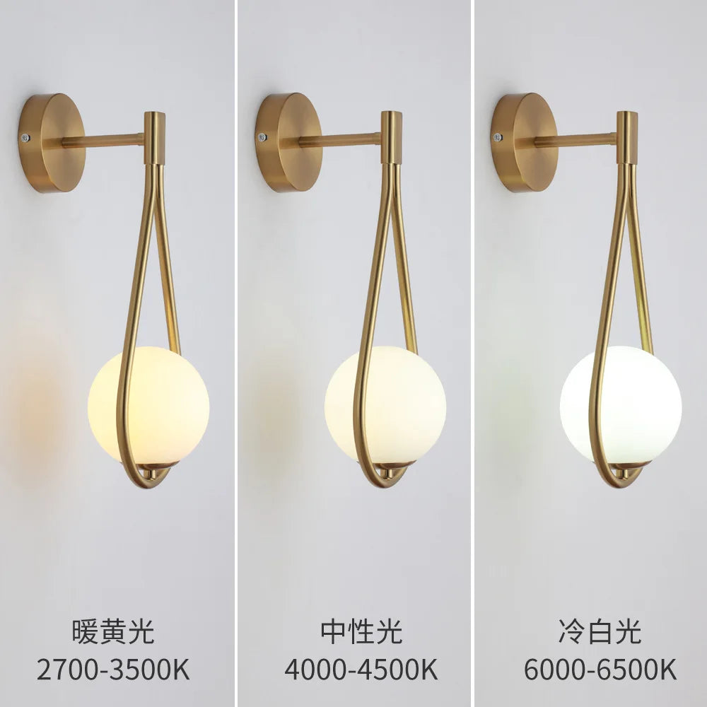DecorBites™ Glass Ball LED Wall lamp Nordic Modern Minimalist Bedroom Lighting Fixtures
