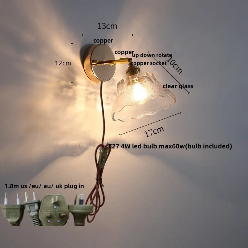 DecorBites™ Clear Glass LED Wall Sconce Modern Rotate Stair Light
