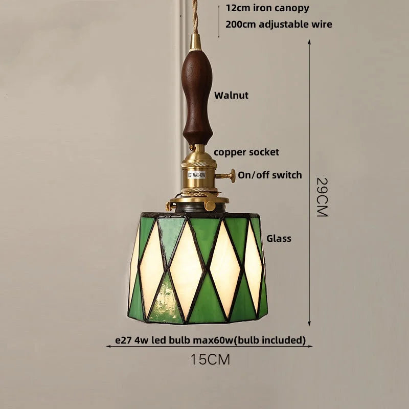 DecorBites™ Blue Glass LED Pendant Light Fixture Modern Nordic Wire Hanging Lamp