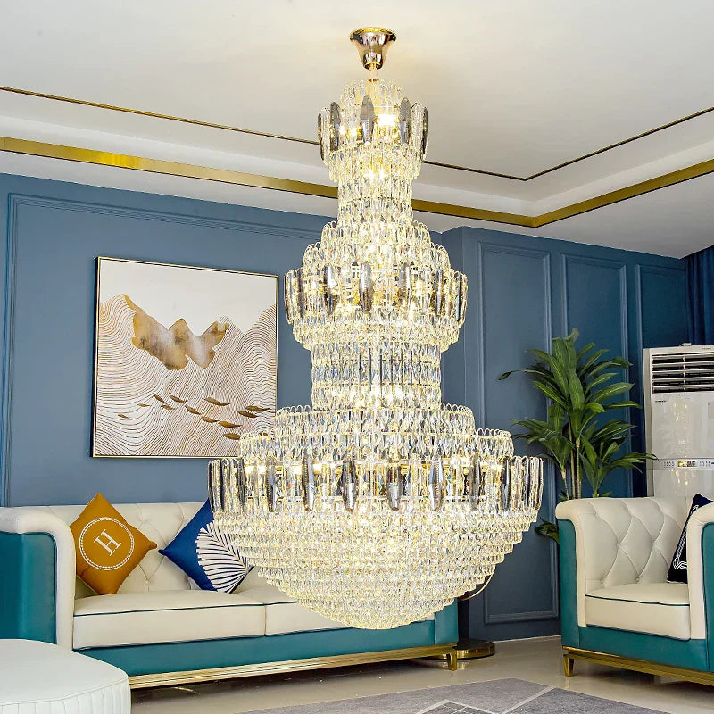 DecorBites™ Light Luxury Crystal Chandelier: Postmodern Elegance for Hotels, Villas, and Duplexes