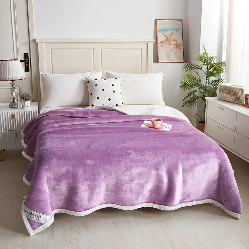 DecorBites™ Double-Layer Velvet Sofa Blanket: Luxuriously Warm & Skin-Friendly