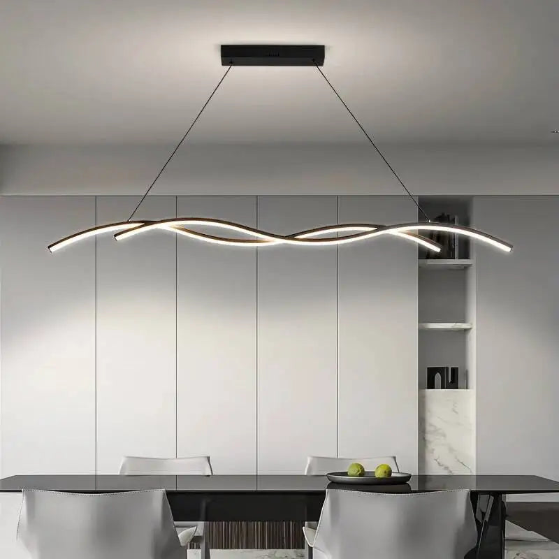 Modern Black and White Metal LED Pendant Light