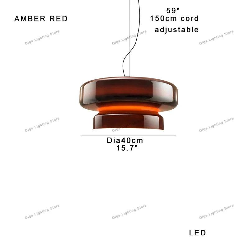 DecorBites™ Italian Glass Pendant Light for Dining Table and Cafe Decor