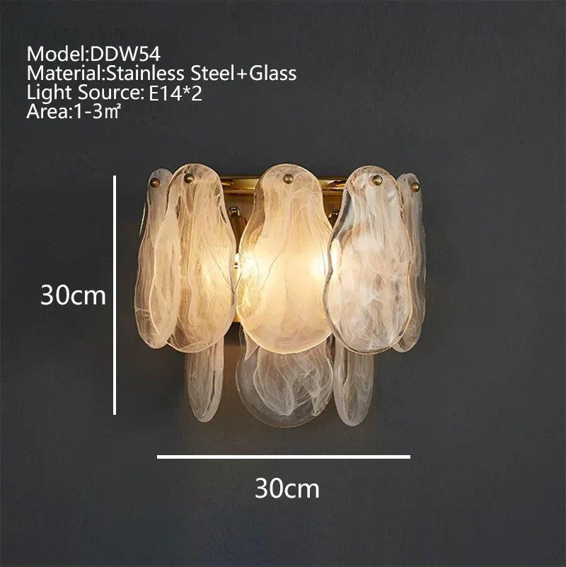 DecorBites™ Cloudy Glass Chandeliers: Modern LED Lustre Indoor Lighting for Living Room Décor